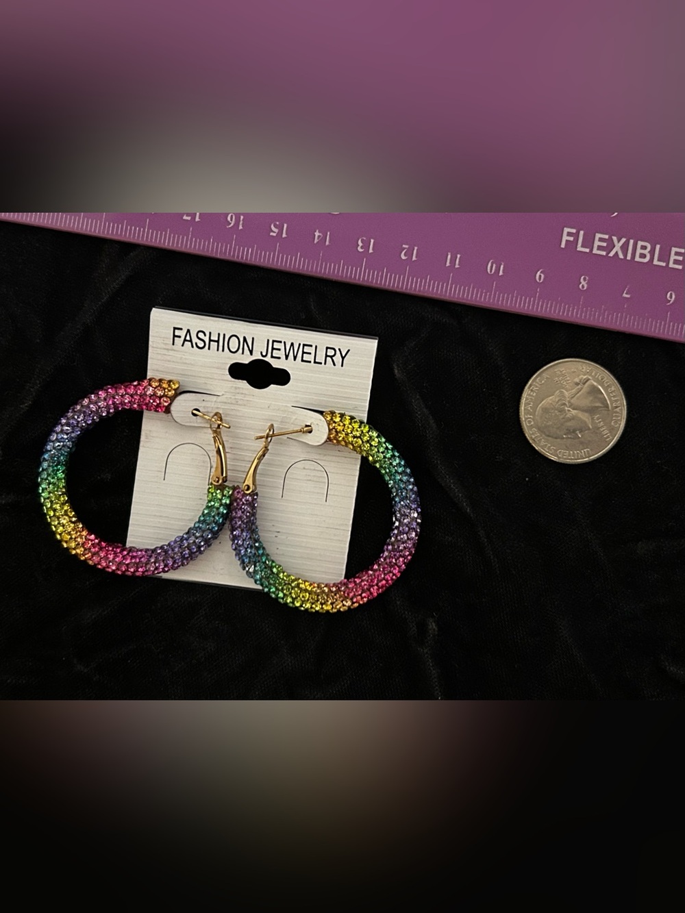 Fashion Jewelry Multicolor Crystal Hoop Earrings